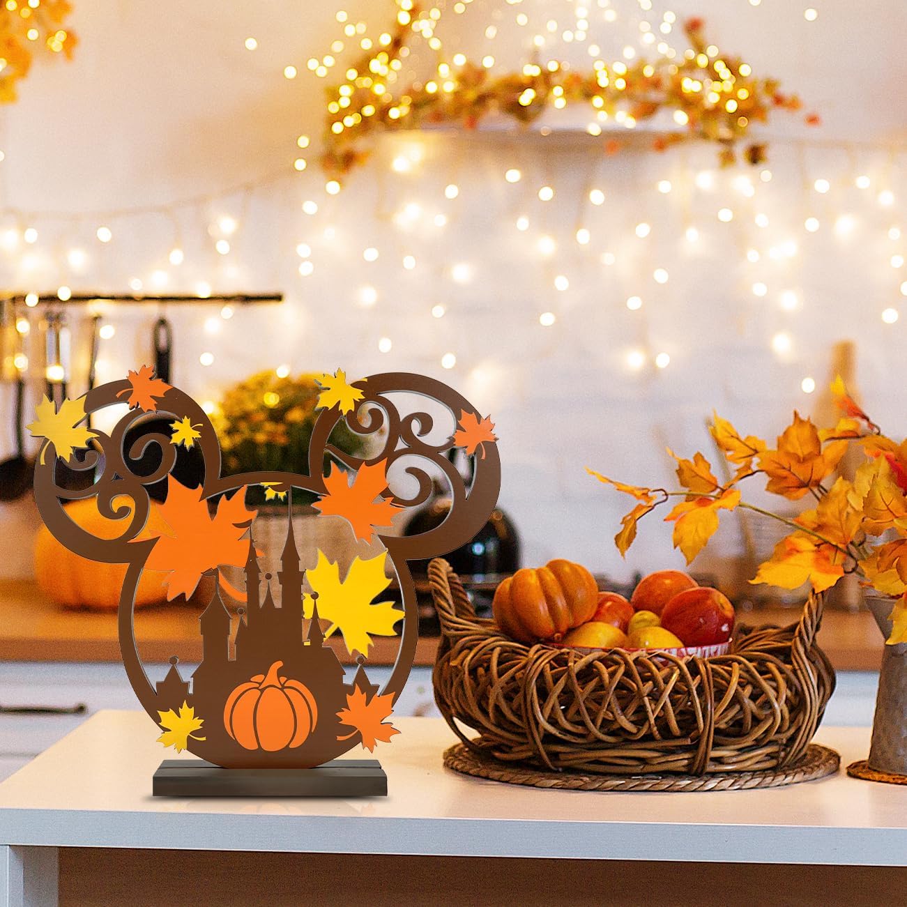 Fall Wooden Table Decorations Mouse Thanksgiving Decorations Indoor