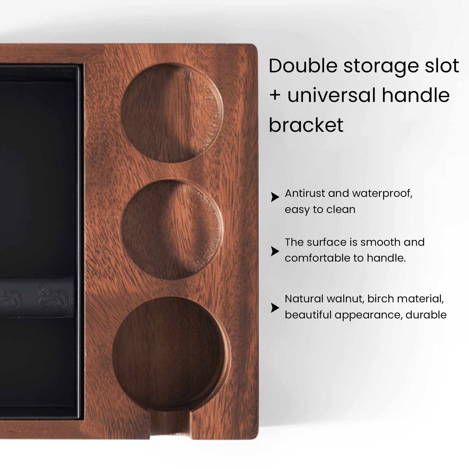 4in1 Holz Kaffeefilter Tamper Halter, Espresso Klopfbox und Tamperstation Kaffeemaschinen ZubehöR Aufbewahrungsboxen FüR Tamper, Verteiler und SiebträGer