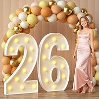 Vista 49 de imprsv Letras iluminadas de marquesina, letras de mosaico de 4 pies con luz para decoración de fiesta de graduación de baby shower, grande B