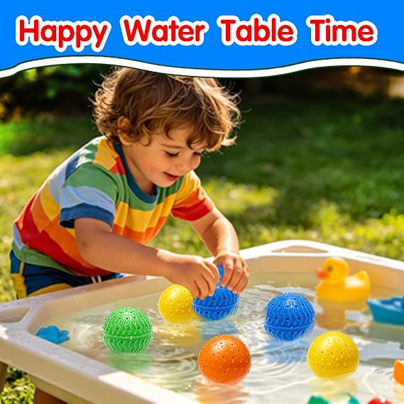 4Pack Squeeze Water Sensory Balls: Textured Squishy Balls Bath Toys for Toddlers - Silicone Pool Floating Water Swimming Toys for Kids - Water Splash Bathtub Toys for Boys & Girls