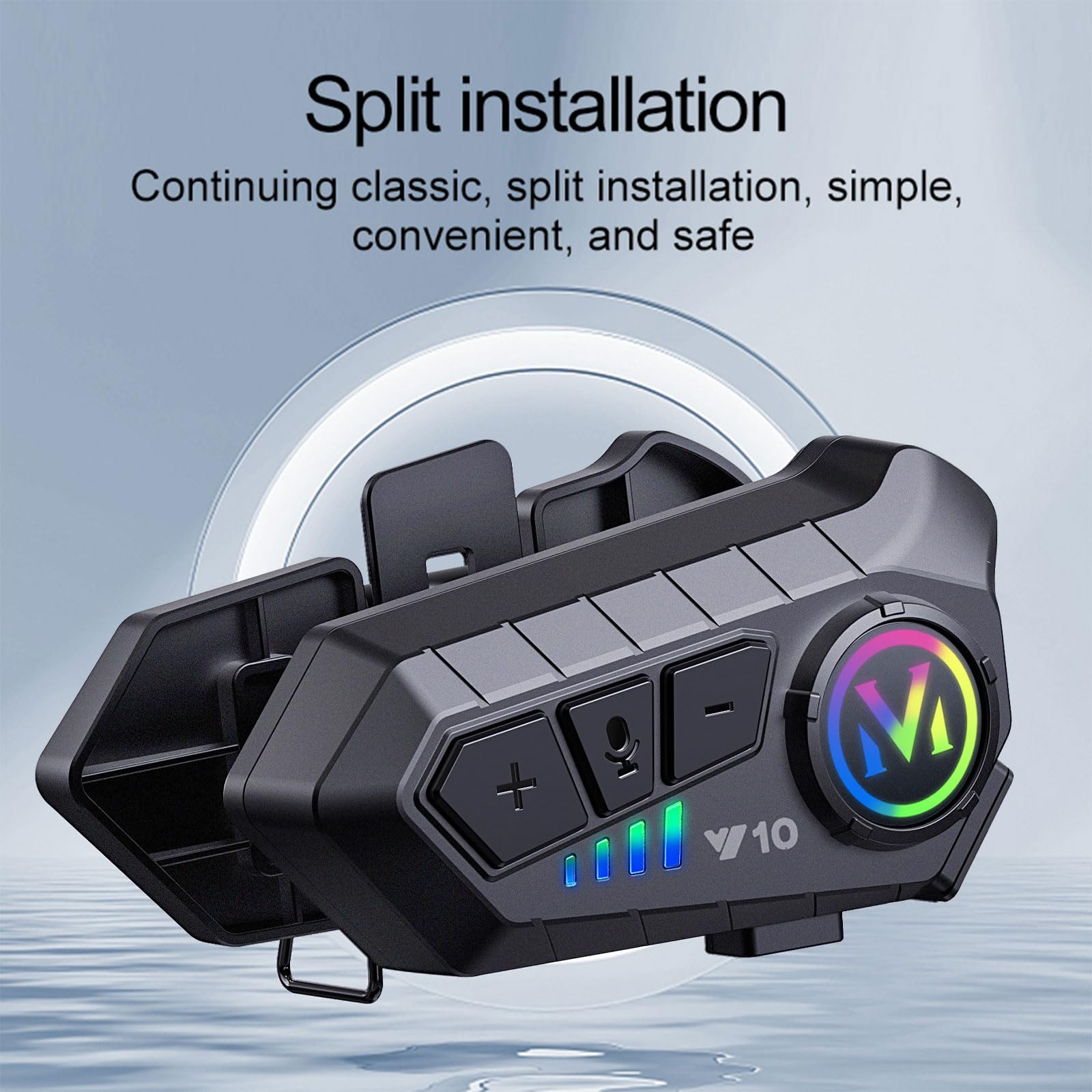 Y10-2X - Auriculares Bluetooth para casco de motocicleta, intercomunicador dual de 300 m, auriculares Bluetooth 5.3, reducción de ruido inteligente, calidad de sonido de nivel HiFi, IPX6