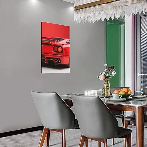 Miniatura 4 de Póster deportivo de lujo para automóvil  Arte clásico de coche rojo, impresión en lienzo para entusiastas del automóvil, elegante decoración de