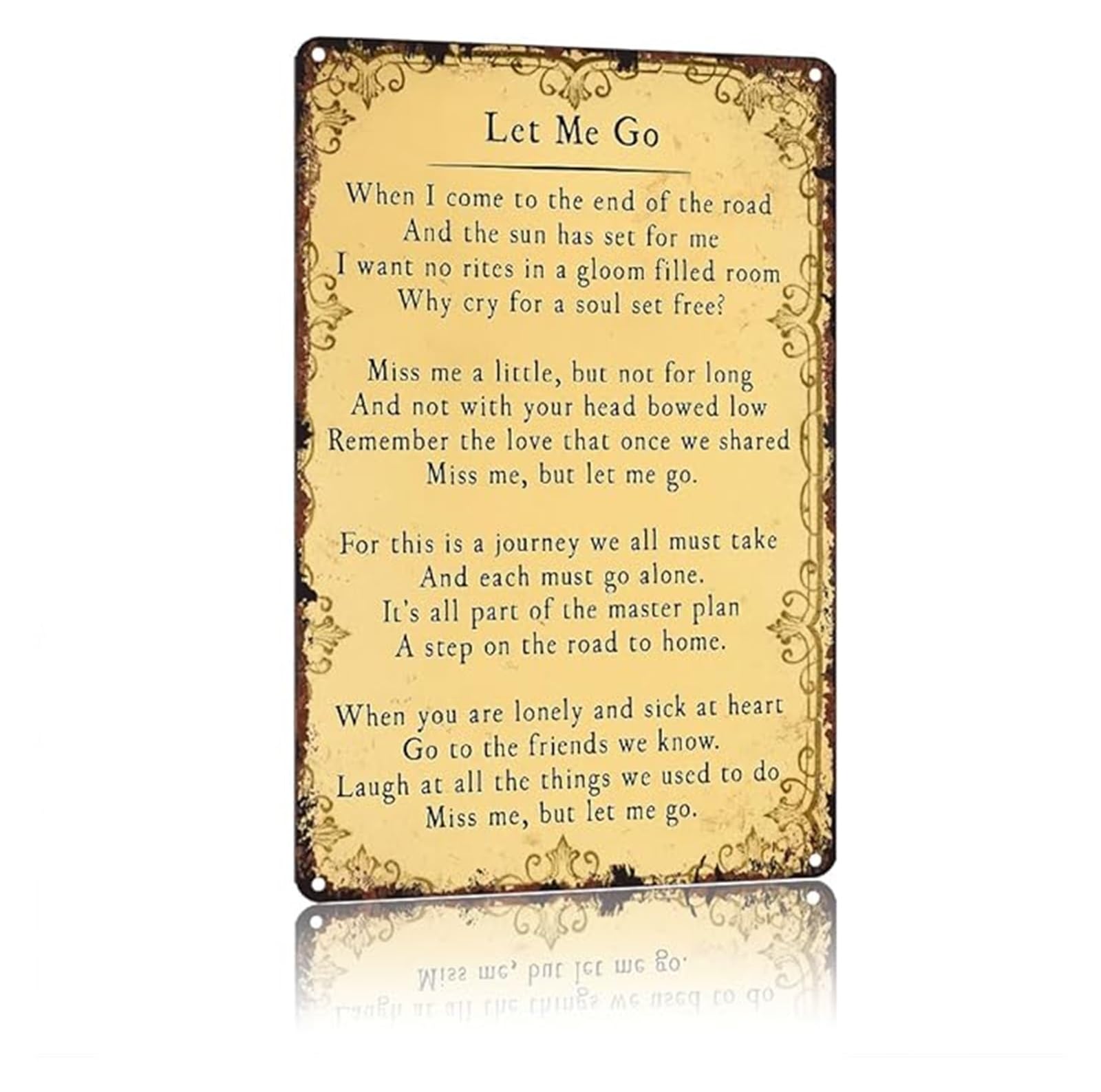 PKNVKZIDK Mindfulness Quote Metal Tin Sign Breathe and Let Go Vintage Wall-Art for Bedroom Yoga Studio Office Decor 8 X 12 in