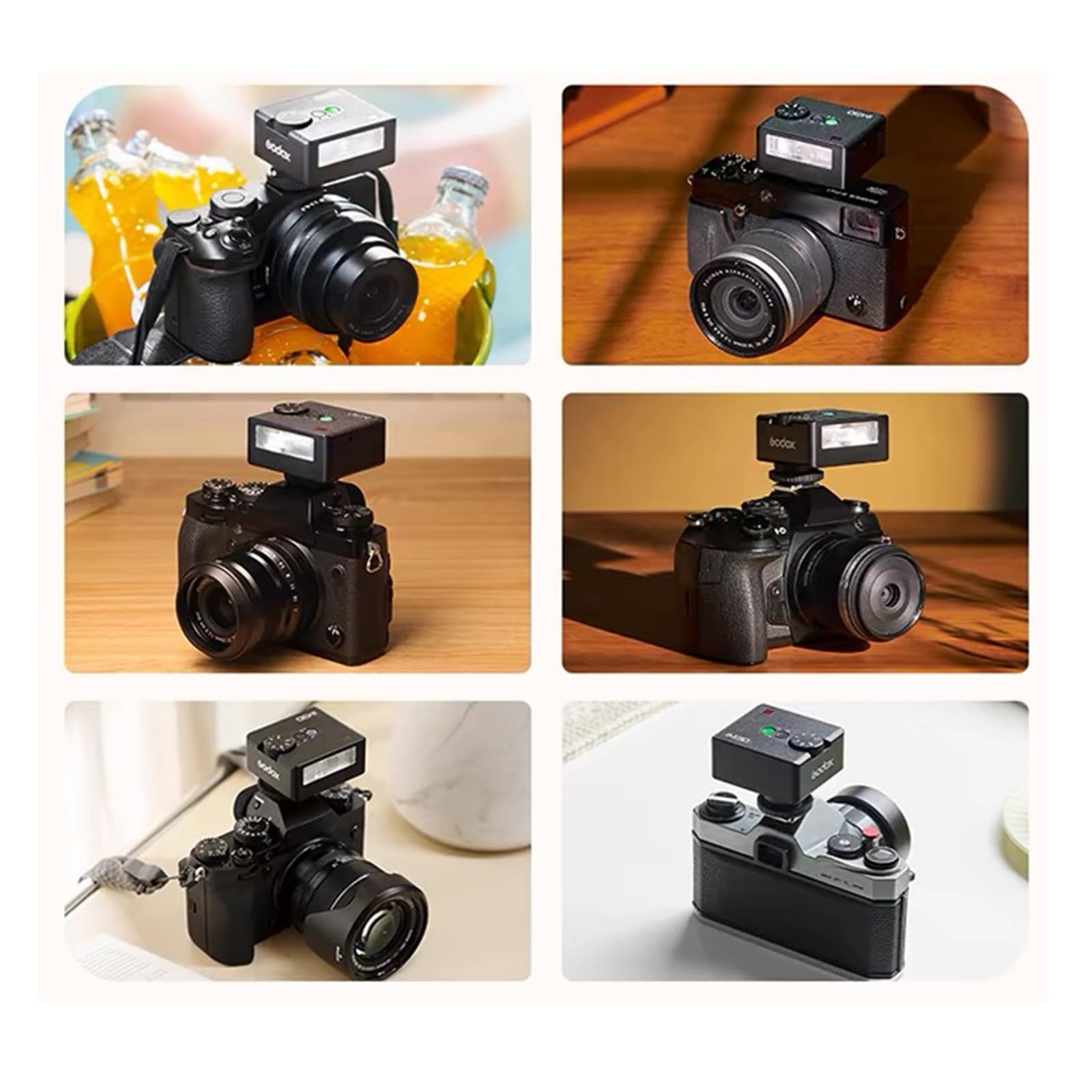 Godox iM30 Mini Flash Speedlite,Flash para cámara GN15 con 7 Niveles de Potencia de Flash,CCT 6500K ± 200K con Control óptico S1/S2 para cámaras Canon, Fuji, Sony, Nikon DSLR con Zapata