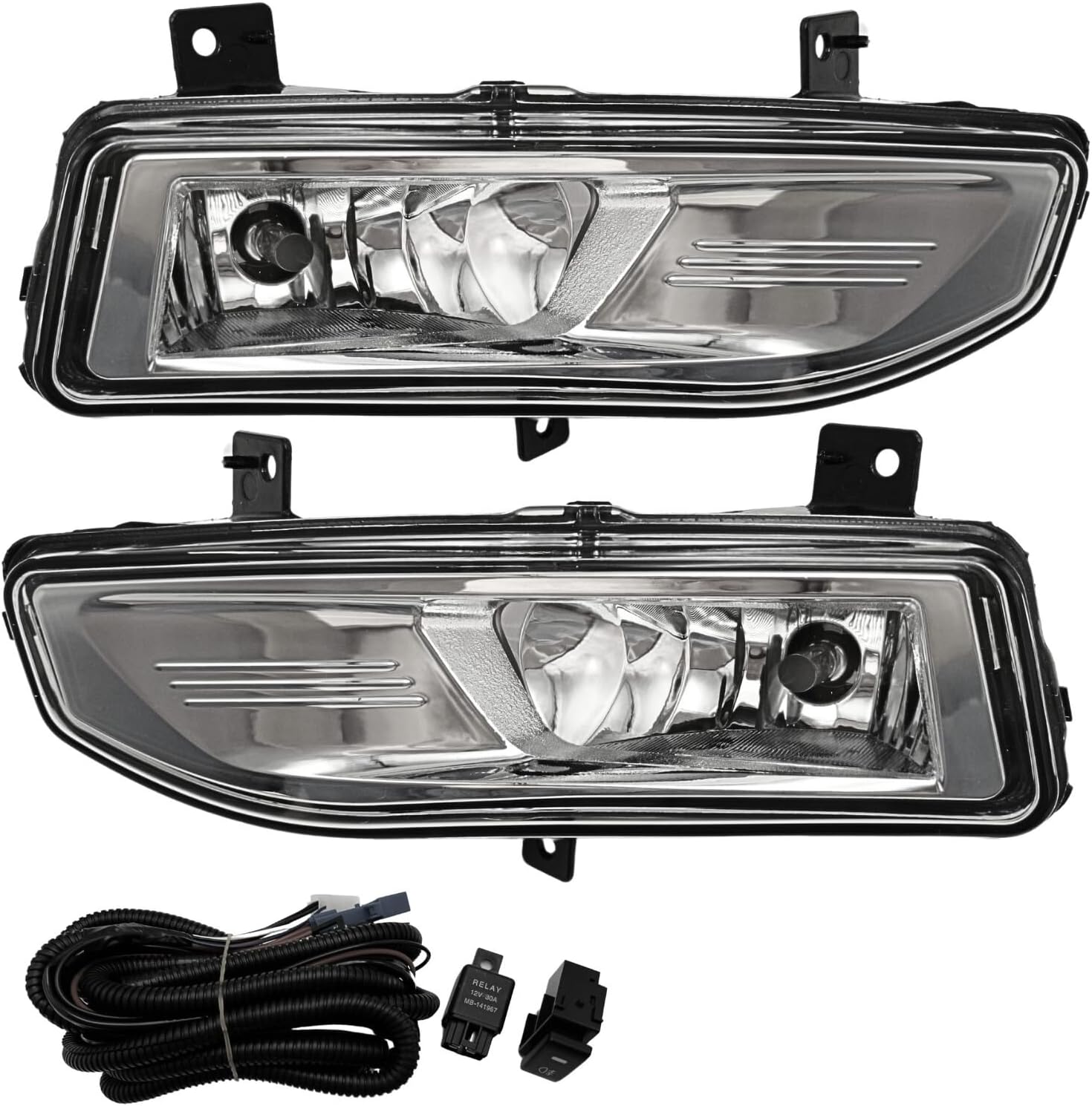 Fog Lights for 2022-2025 Frontier S SV / 2017-2021 Rogue / 2020-2025 Versa Clear Lens Fog Lamps 1 Pair w/Switch and Wiring Harness