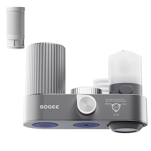 Miniatura 11 de Filtro de agua para grifo, filtro de agua para fregadero certificado NSF 42 con luz azul, elimina el cloro, el olor y los metales pesados, se adapta