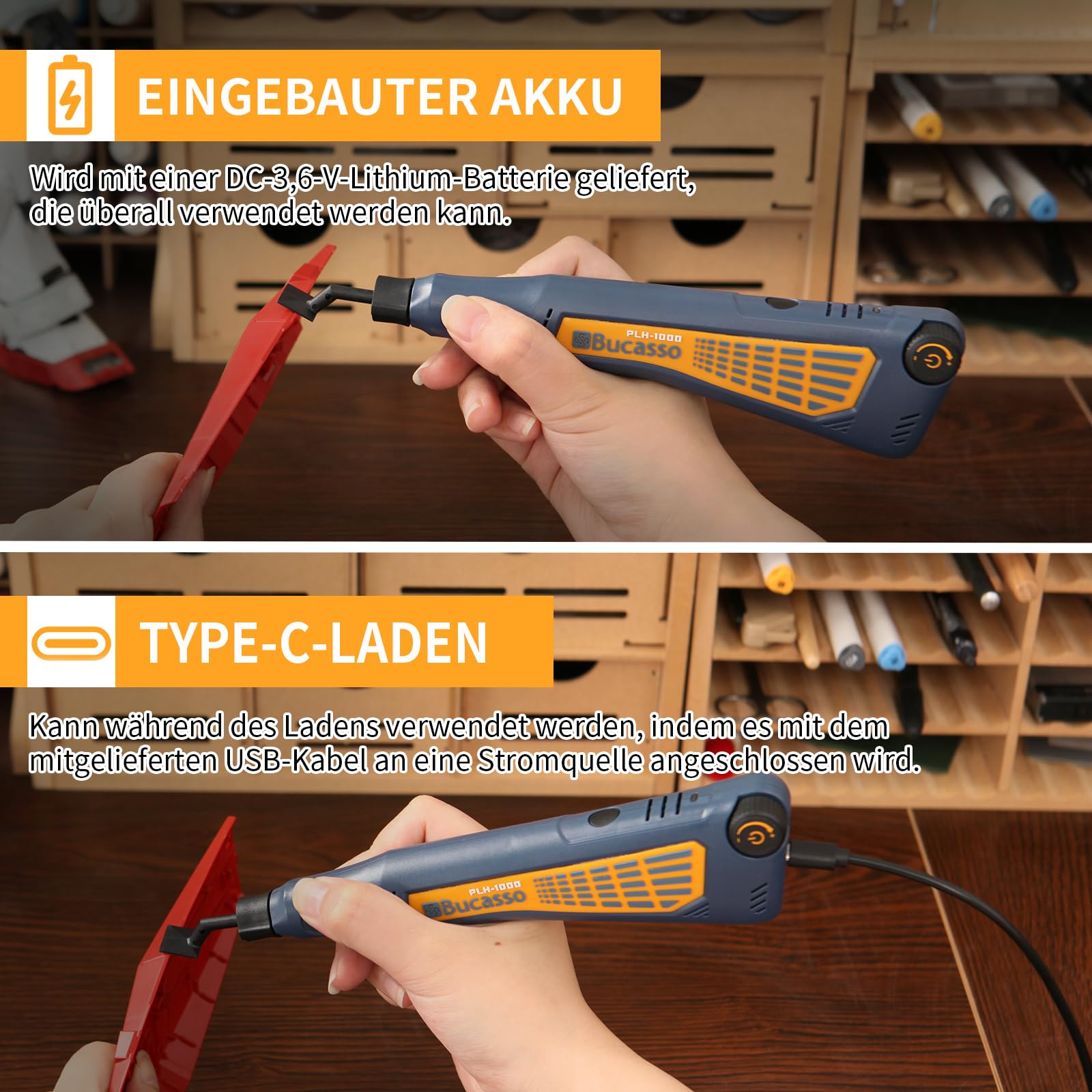 Schnurloser Stiftschleifer, variable Geschwindigkeit, Mehrzweck-Elektrowerkzeug zum Schleifen, Polieren, Finishing, DIY-Handwerk (BLAU)