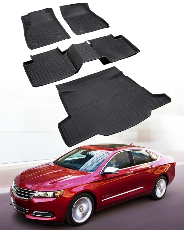 Kit de Tapetes Automotivos em TPE para Chevy Impala 2014–2020 com Revestimento de Porta-Malas, 4 Peças