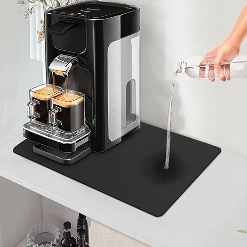 Tapete para cafetera para encimeras, decoración de cafetería, almohadillas grandes para cafetera, absorbente, lavable, reversible, tapete de