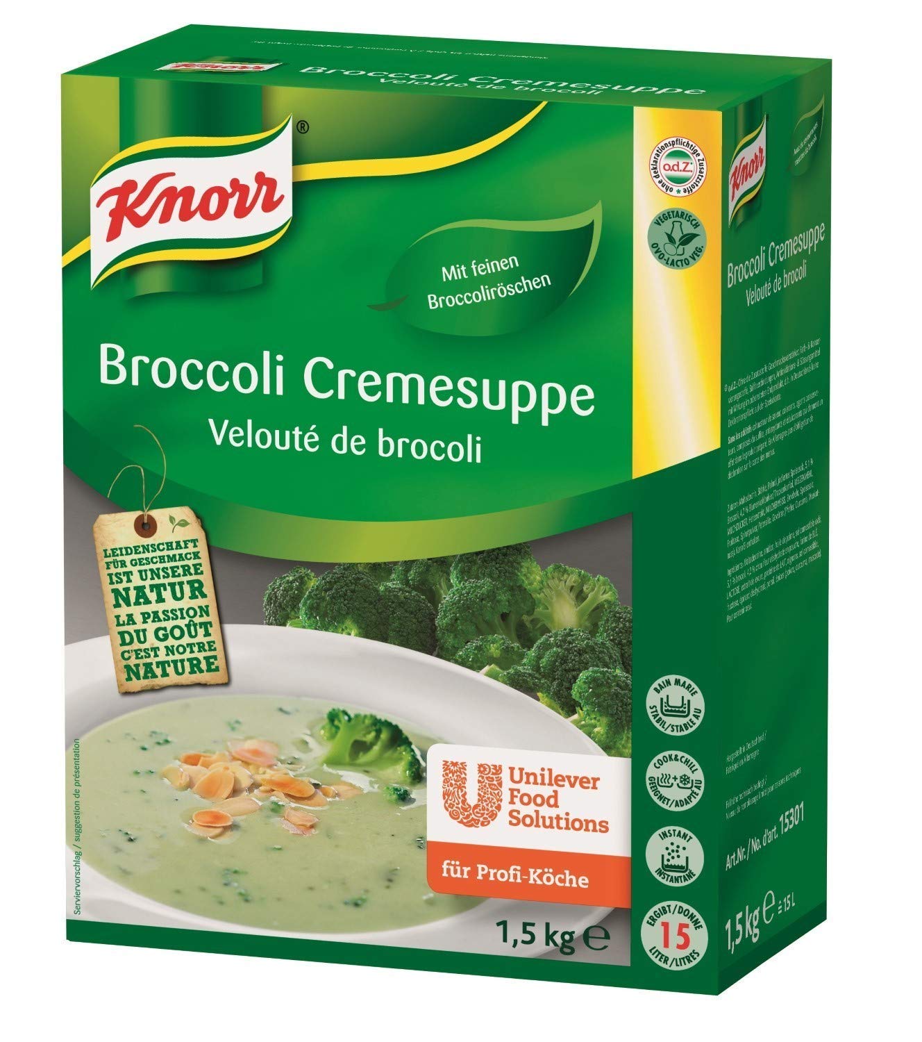 Knorr Broccoli Cremesuppe Trockenmischung (mit hochwertigen Broccoliröschen) 1er Pack (1 x 1,5 kg)