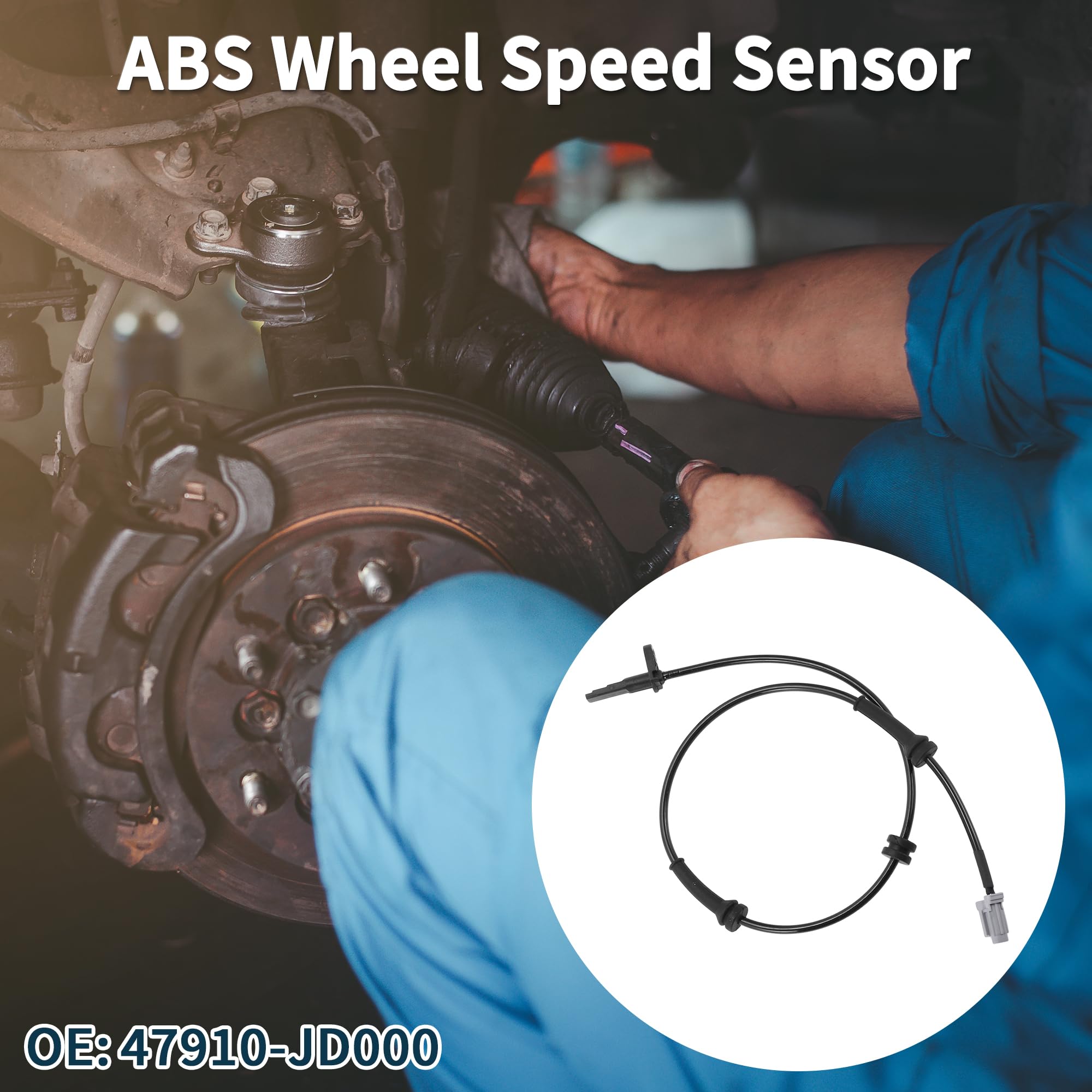 Capteur De Vitesse De Roue Abs Pour Nissan Qashqai 07-13 1pc | Avant Gauche Ou Avant Droit, Plastique, Métal, Caoutchouc, No.OE 47910-Jd000, Surveillance Vitesse Roue, Anti-Dérapage