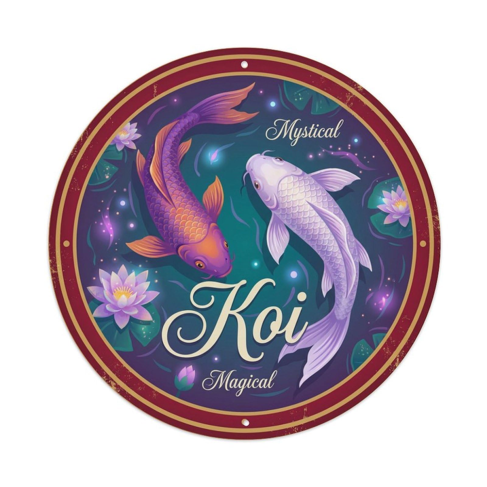 Koi Fish Mystical Magical Enchanted Waters Mysterious Wonder Metal Tin Sign