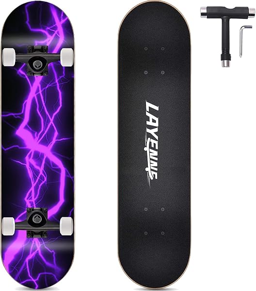 Skateboard Complet, Planche en érable à 9 Couches, Planche à roulettes avec roulement ABEC-11, Convient aux Adultes, aux Enfants, aux débutants, aux skateurs Professionnels - 1