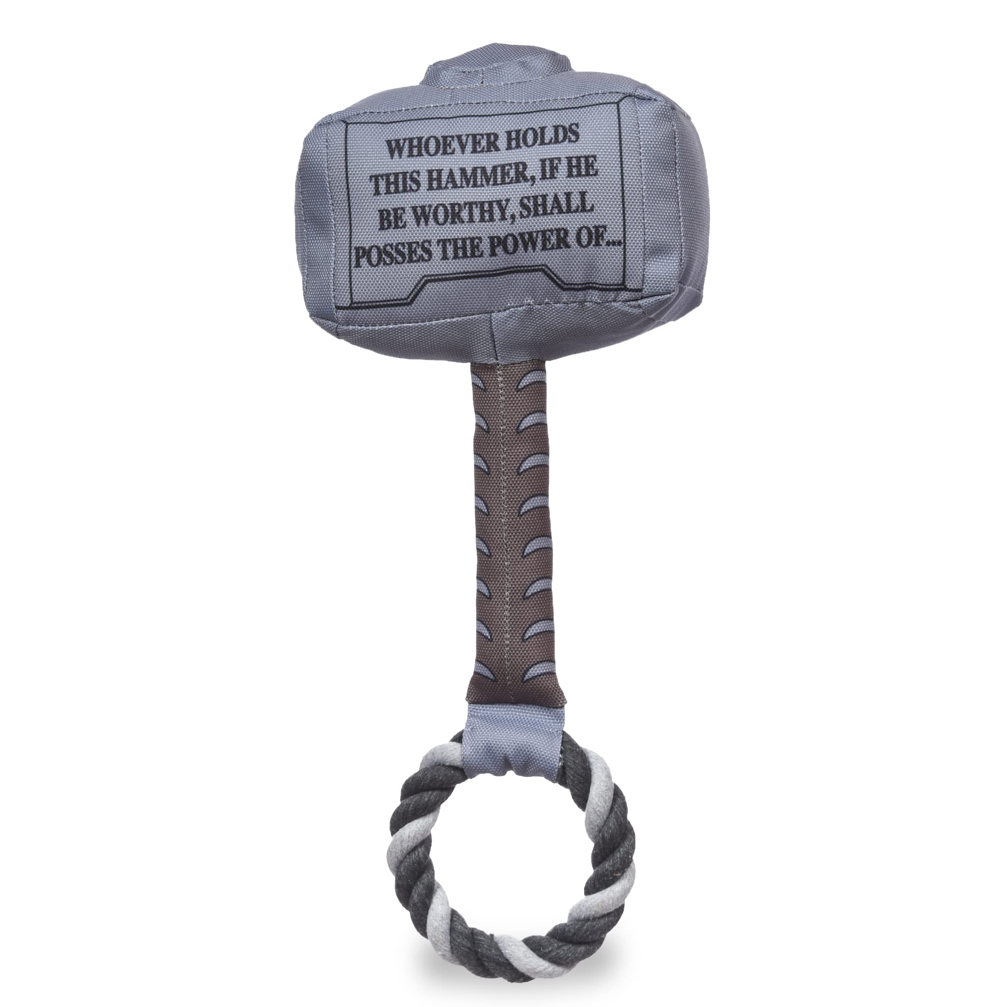 Marvel Comics for Pets Thor Hammer Seil Pull Hundespielzeug, 30.5 cm,Großes Hundespielzeug Superheldenspielzeug aus Filmen Merchandise,Thor Hammer Hundespielzeug, Seil Hund Kauspielzeug aus Universum