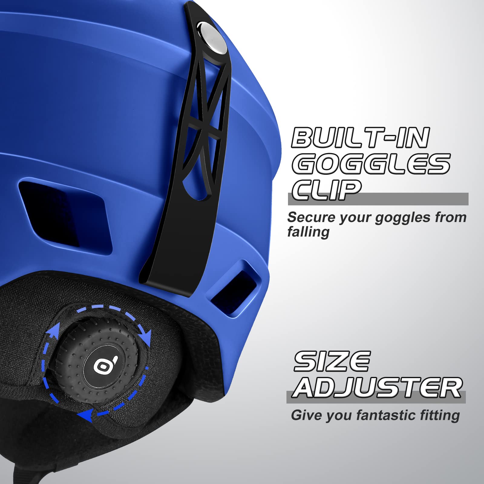 Odoland Kit di Casco Sci con Maschera Sci, Casco Snowboard per Uomo Donna Adolescenti, Casco Ski Regolabile e Occhiali Sci UV400 Proteczione, per Sport Invernali All'aperto