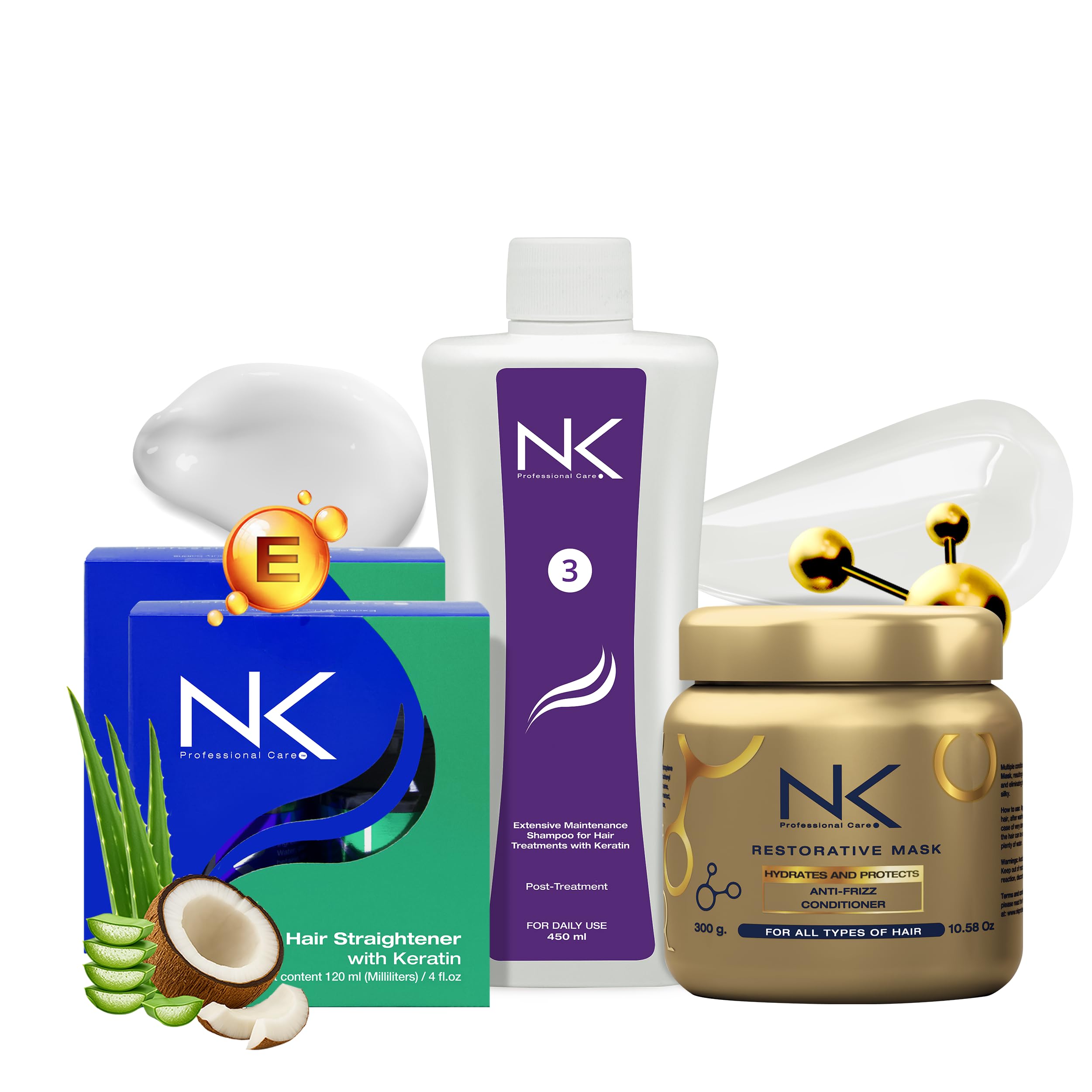 NK Professional Care Complete Hair Straightening Treatment Kit