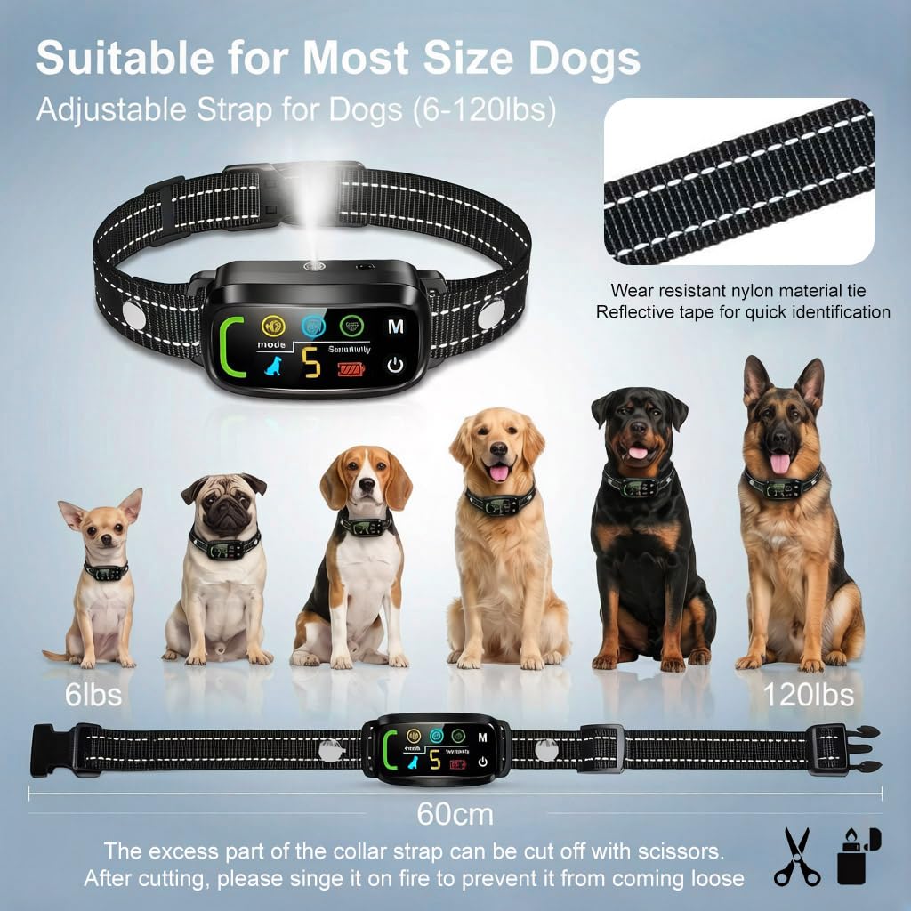 Collar Antiladridos con Spray de Citronela para Perros - Collar Inteligente con 5 Sensibilidades Ajustables y Beep/Vibración/Spray, Recargable Automática Anti ladridos para Perros Pequeños Grandes