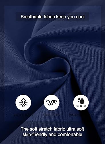 Miniatura 5 de JMIERR - Pantalones cortos informales para hombre, pantalones cortos de golf, pantalones chinos con cordón, de tela de sarga elástica, para verano y