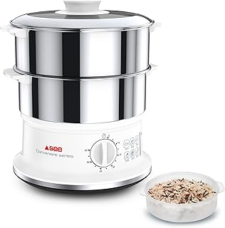 SEB PEM - CUISEUR VAPEUR INOX 2 BOLS BLANC - SEB PEM - FDS-012414
