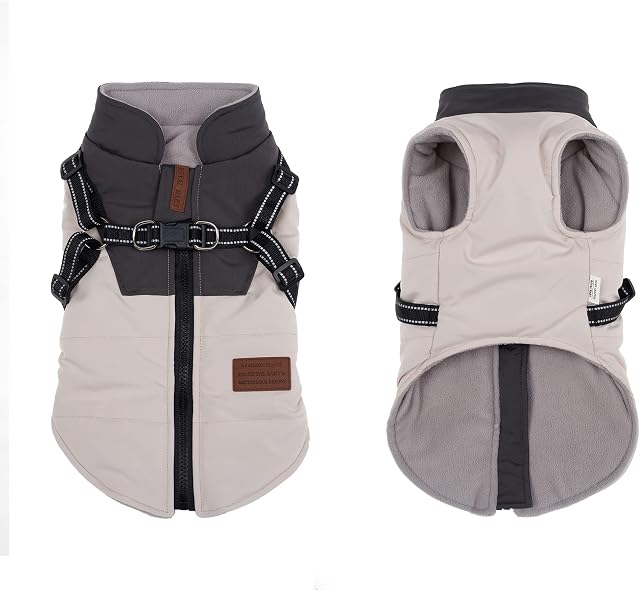 Lairle Dog Coats for Small Meidum Dogs Winter Dog Coat Puppy Jacket Small Dog Harness Dog Coat with Reflective Harness Winter Dog Harness Coat