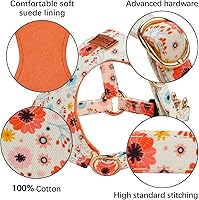 Vista 53 de CHEDE No Pull Floral Pattern Dog Harness - Lightweight and Soft, Adjustable Small Dog Harness Set with Leash, Suitable for Puppy to Medium-Sized Dog