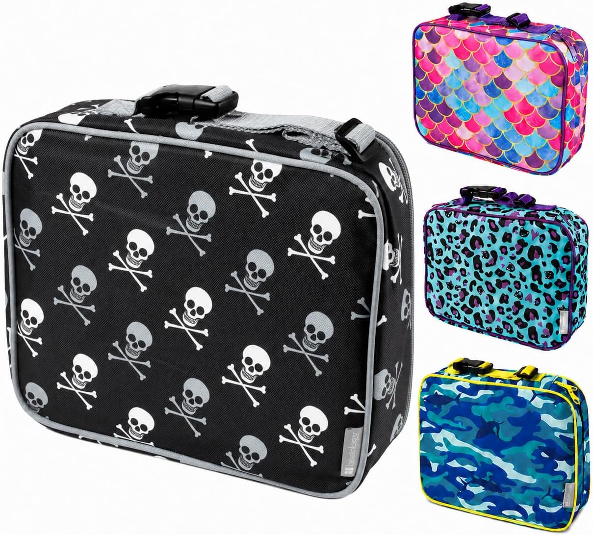 Insulated Lunch Box Sleeve - Securely Cover Your Bento Box (Skulls)
