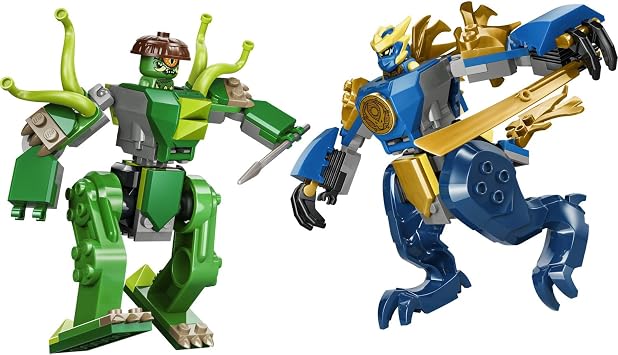 LEGO NINJAGO Jay’in Ejderha Robotu Savaşı 71853-4 Yaş ve Üzeri Kız ve Erkek Çocuklar için 2 Robot ve 2 Minifigür İçeren Yaratıcı Oyuncak Yapım Seti, Çocuklar için Eğlenceli Hediye Fikri (107 Parça)