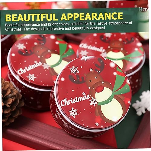 Miniatura 8 de Abaodam 36 cajas de tarro de caramelo de Navidad, pequeños tarros de dulces con tapas, latas de galletas festivas, lata de galletas de Navidad, lata
