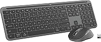 Vista 1 de Logitech MK955 Signature Slim Wireless Keyboard and Mouse Combo, for Larger Hands, Quiet Typing and Clicking, Switch Across Three Devices