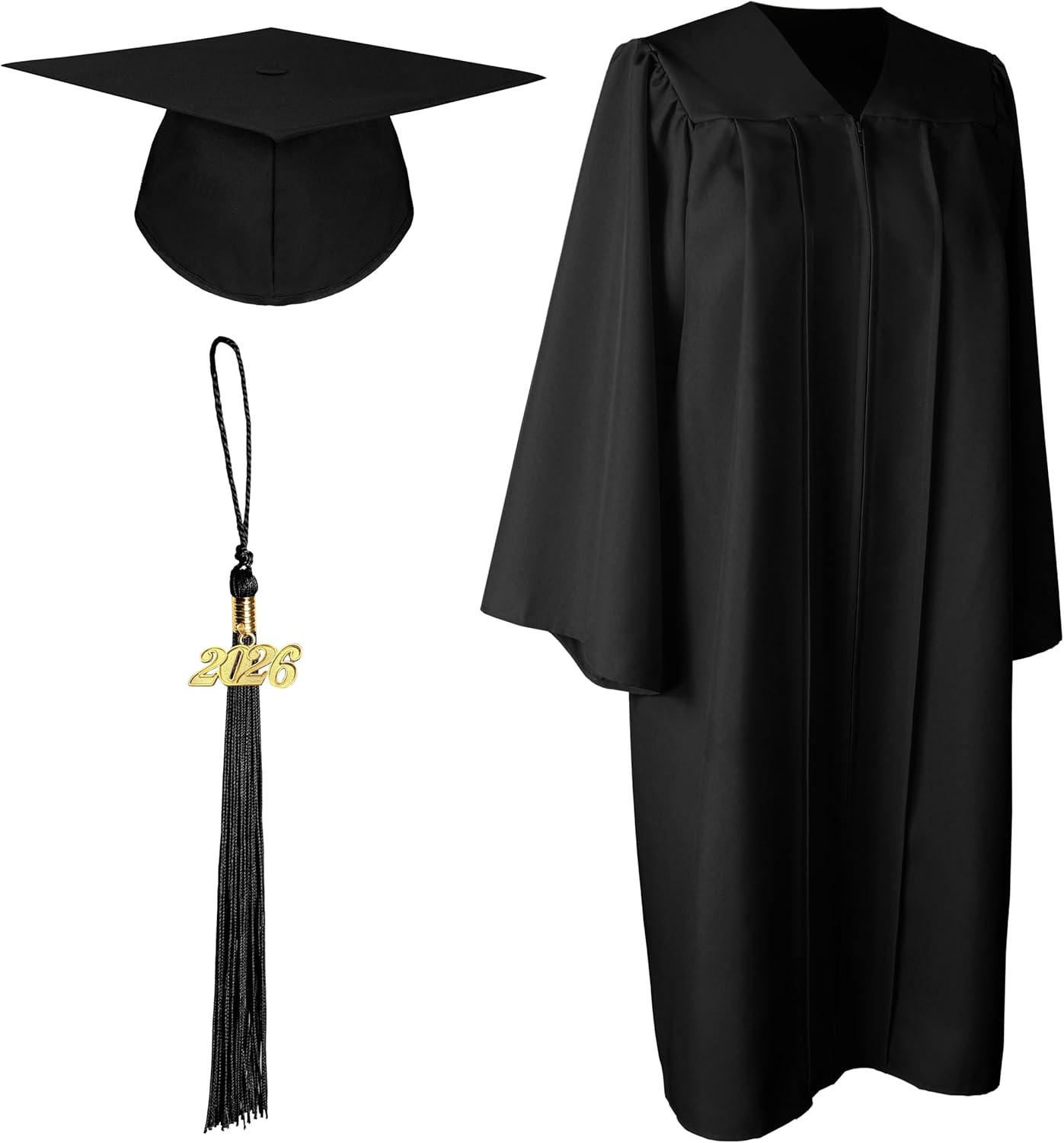 GraduationForYou Matte Graduation Gown Cap Tassel With 2018 2020 Year Charm Black - View #8