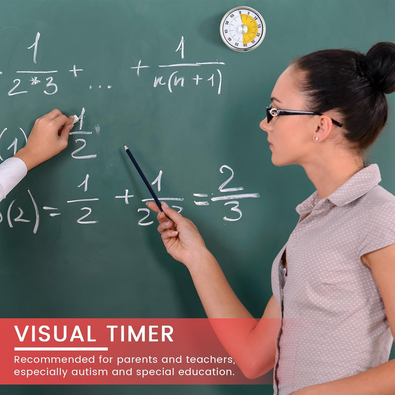 Kingdder 12 Pcs 60 Minute Magnetic Visual Timer 2.36 Inches Small Kitchen Countdown Timer Stainless Steel Mechanical Timing Tool for Classroom Teaching Whiteboard Meeting Working Cooking (White)