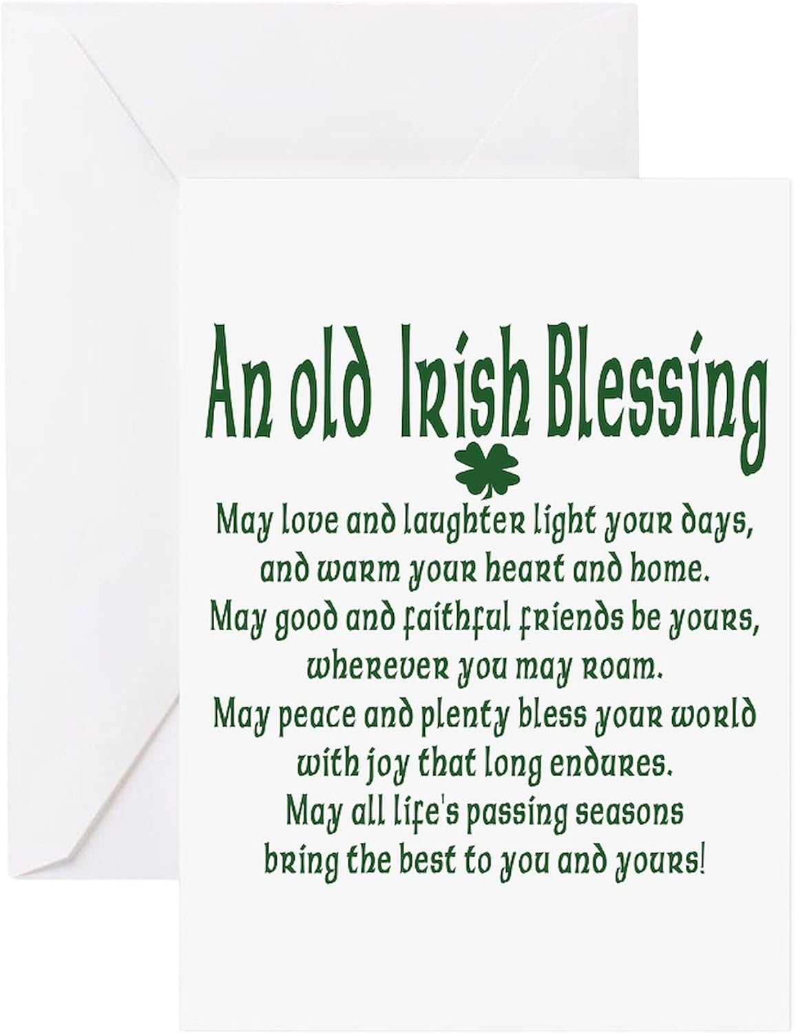 CafePress Old Irish Blessing Greeting Card (20-pack), Note Card with Blank Inside, Birthday Card Matte