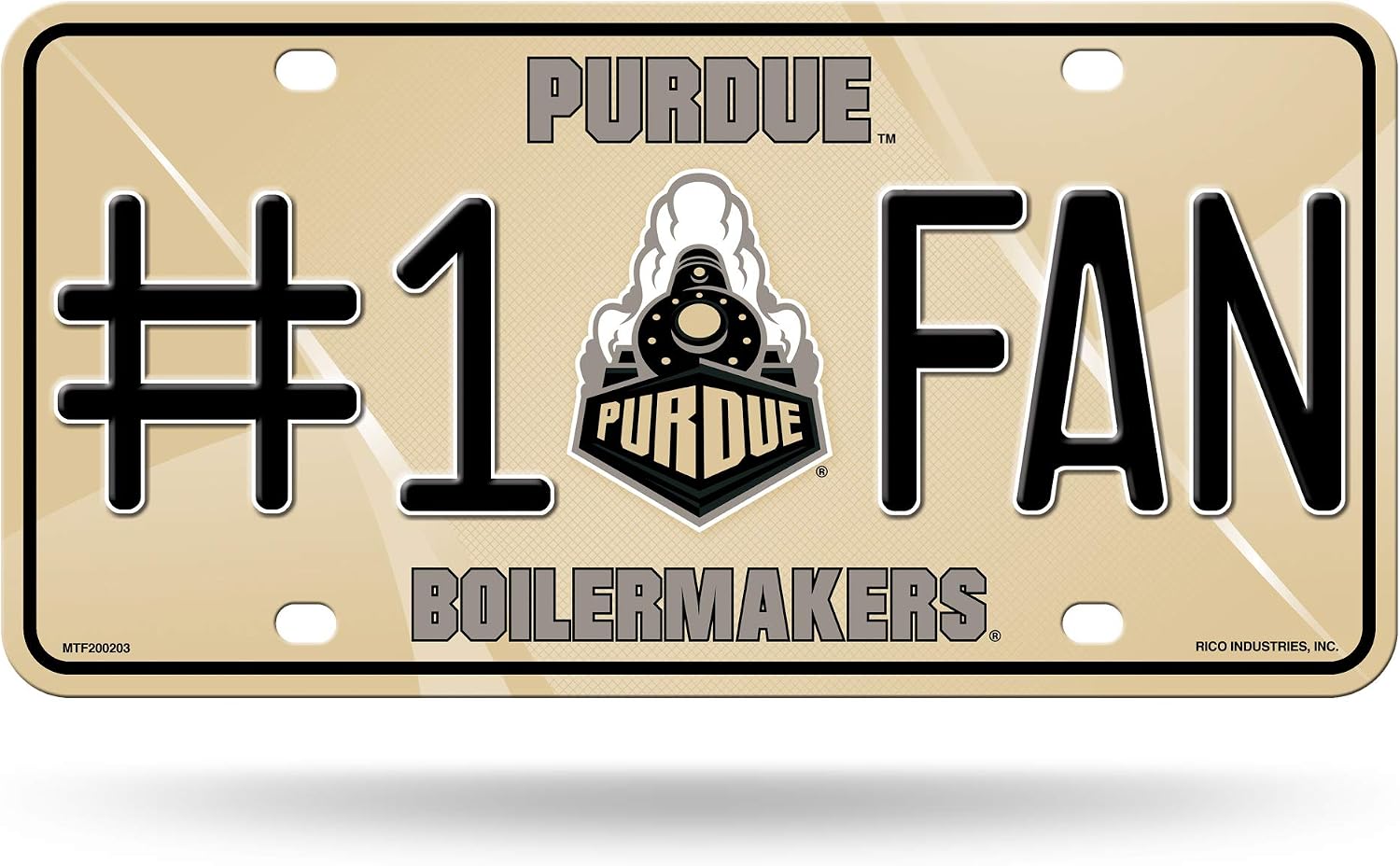 Rico Industries NCAA Unisex-Adult #1 Fan Metal License Plate Tag