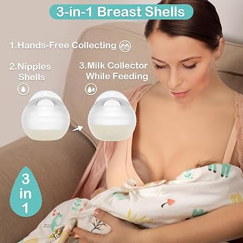 BumbleBee Wearable Milk Collector | Hands-Free, Kick-Proof, Portable Silicone Milk Saver for Breastfeeding Moms | Discreet, Comfortable - 3oz/90ml, 1 Count