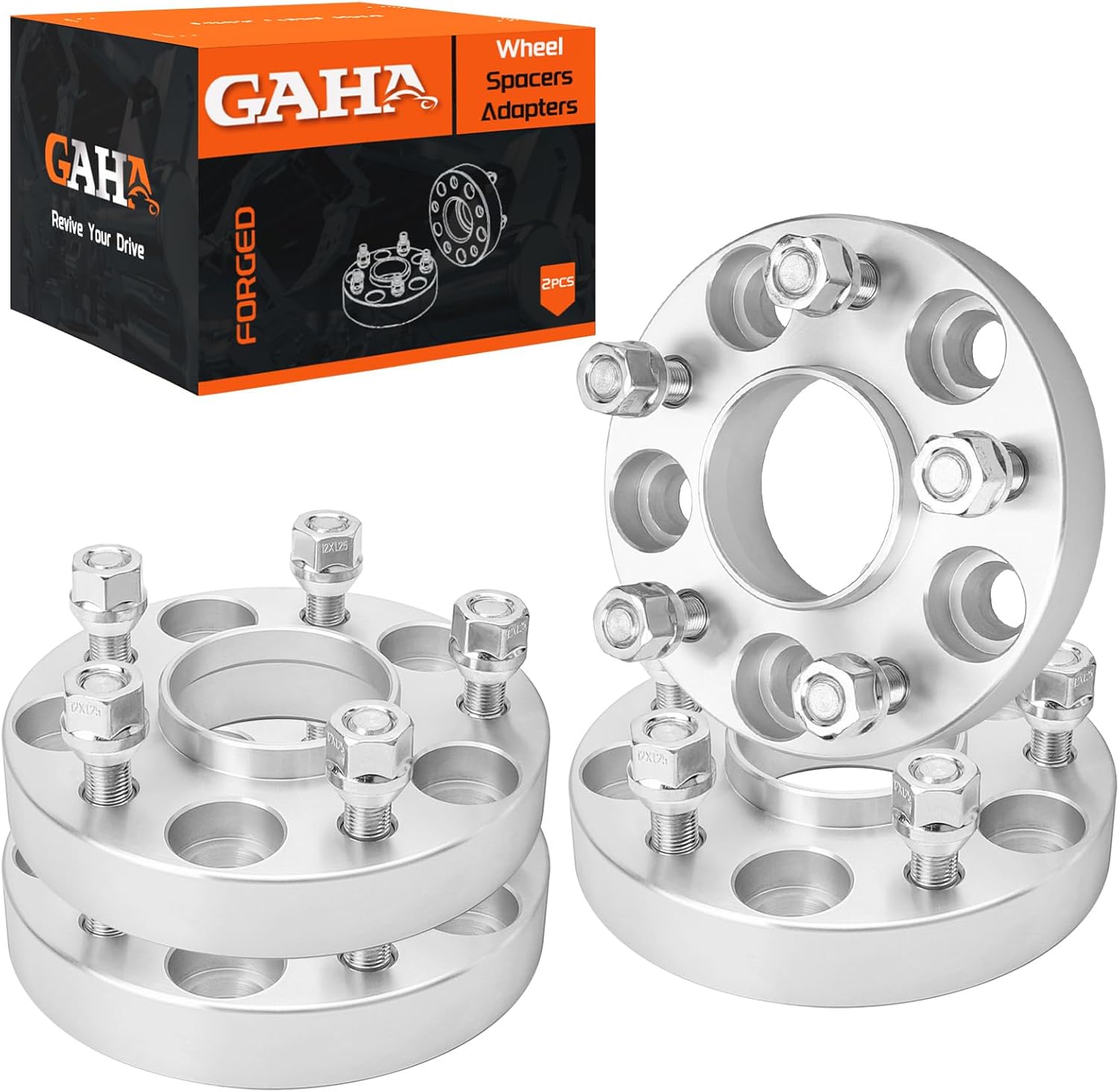GAHA 5x4.5 Wheel Spacers Compatible for Ford Fusion Chrysler, for Dodge, for Caliber, for Lexus ES300h ES330 ES350 GS350 IS250, for Toyota Avalon, 82.5mm 5x114.3 Forged Adapter M12x1.5, 1.5 inch 2PCS