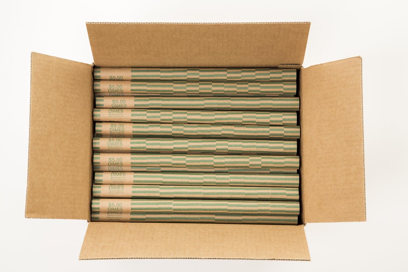 Minitube Preformed Coin Wrappers, Dimes, 216 Count