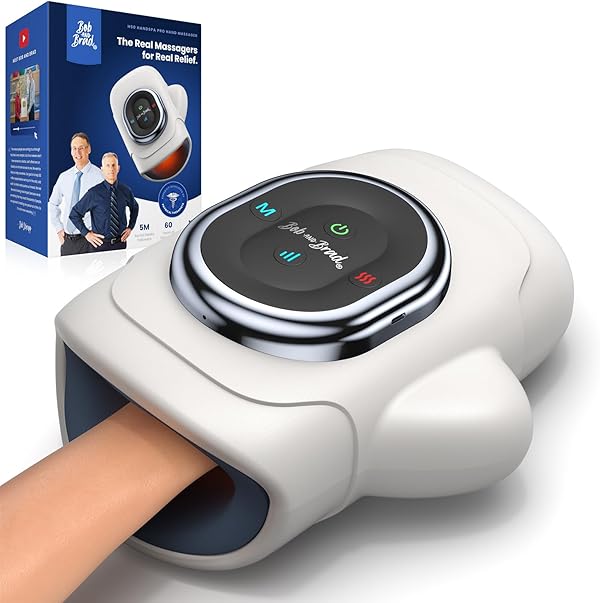 BOB AND BRAD Handmassagegerät mit Wärme & Kompression, Elektrische Handmassager bei Arthritis & Karpaltunnelsyndrom, Schmerzlinderung & Entspannung für Zuhause/Büro, Geschenke für Damen Herren