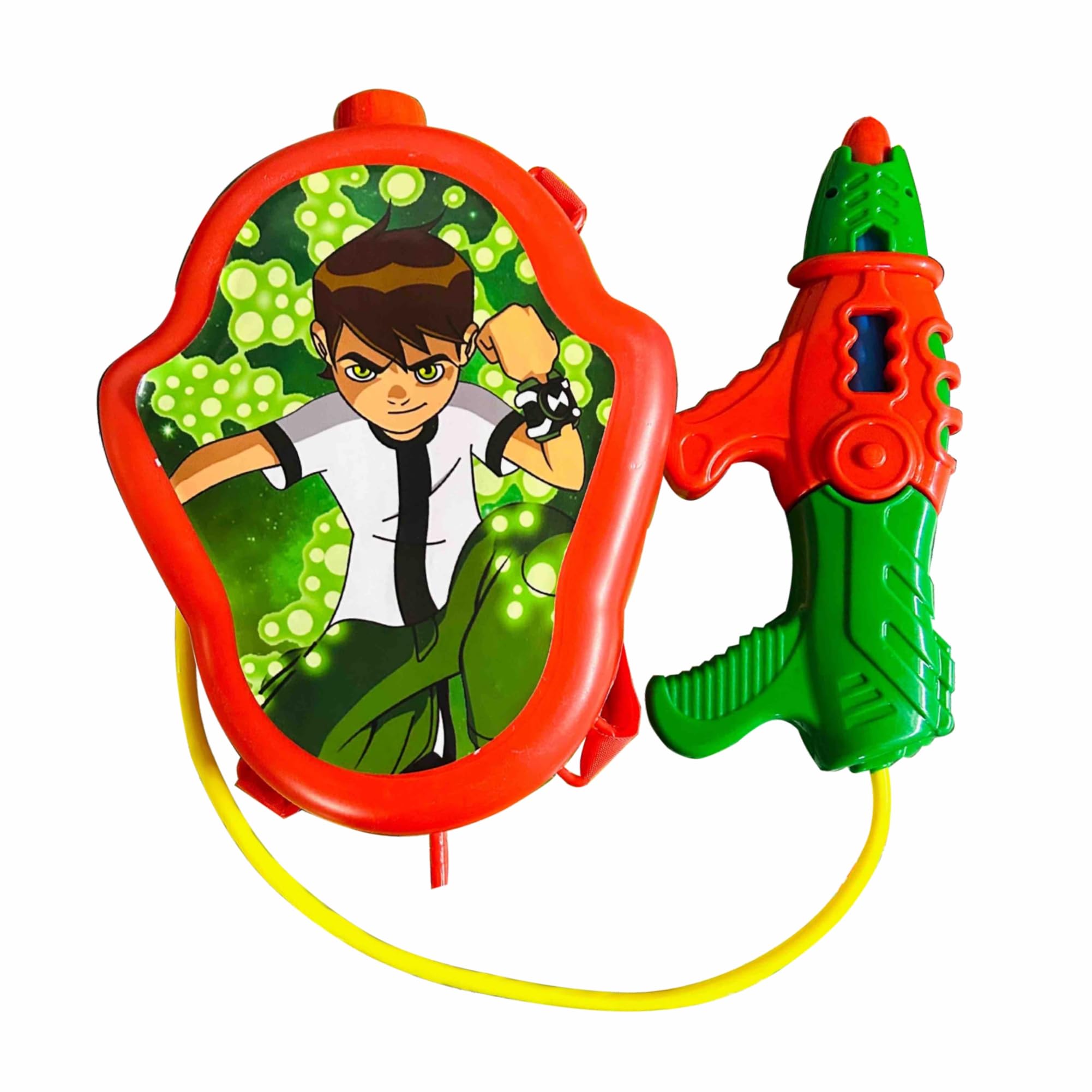 Cock Brand Holi Natural Organic Super Mega Water Gun Ben 10 Pichkari, with High Pressure, Back Holding Tank, High Pressure Pichari, Making It Appealing for a Holi-Themed Water Gun.