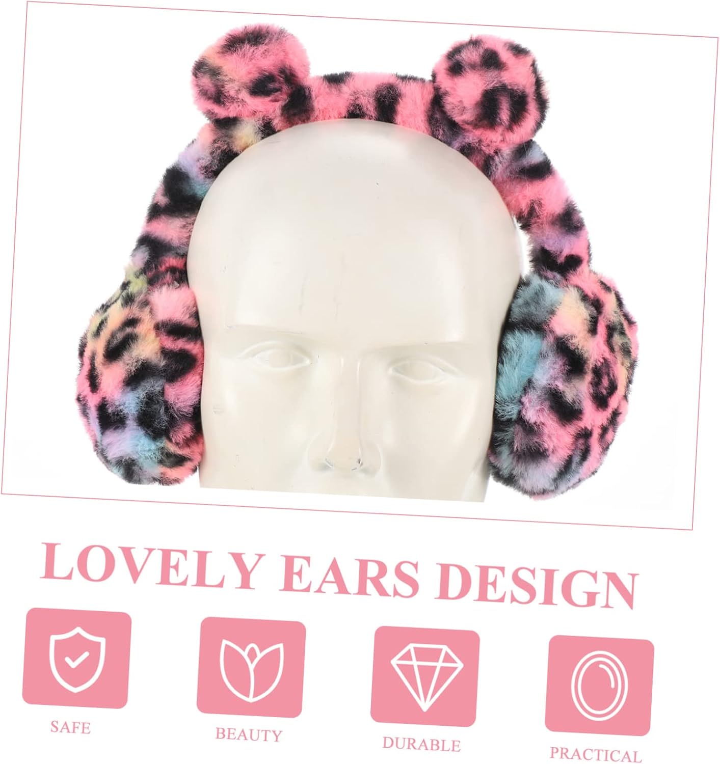 Adorable Pink Earmuff for Boys and Girls Boys, Foldable Polyester Acrylic image 3
