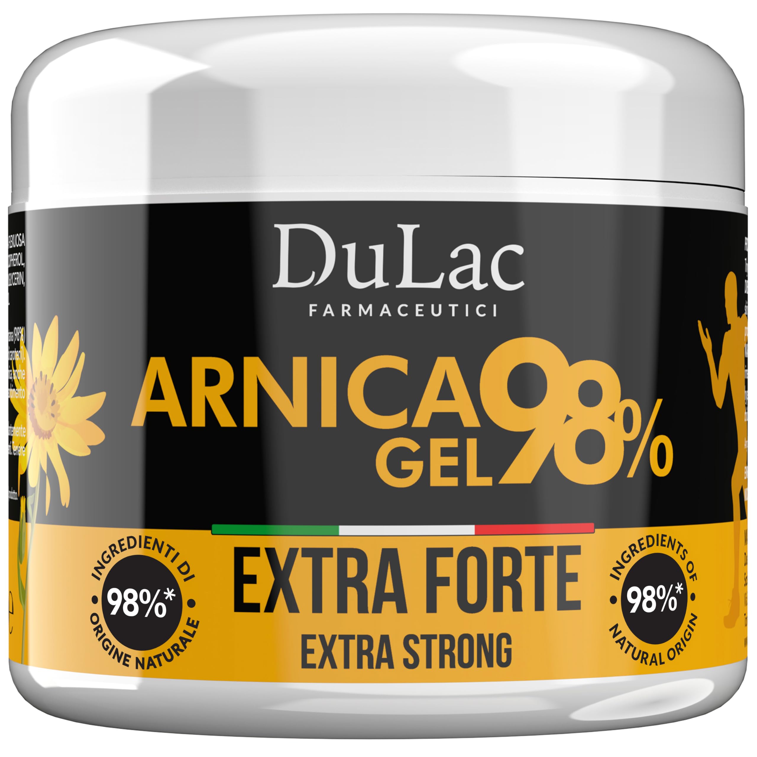 Dulac - Arnica per Cavalli Uso Umano Gel Forte 98%, Effetto Freddo, 500 ml Arnica 500ml