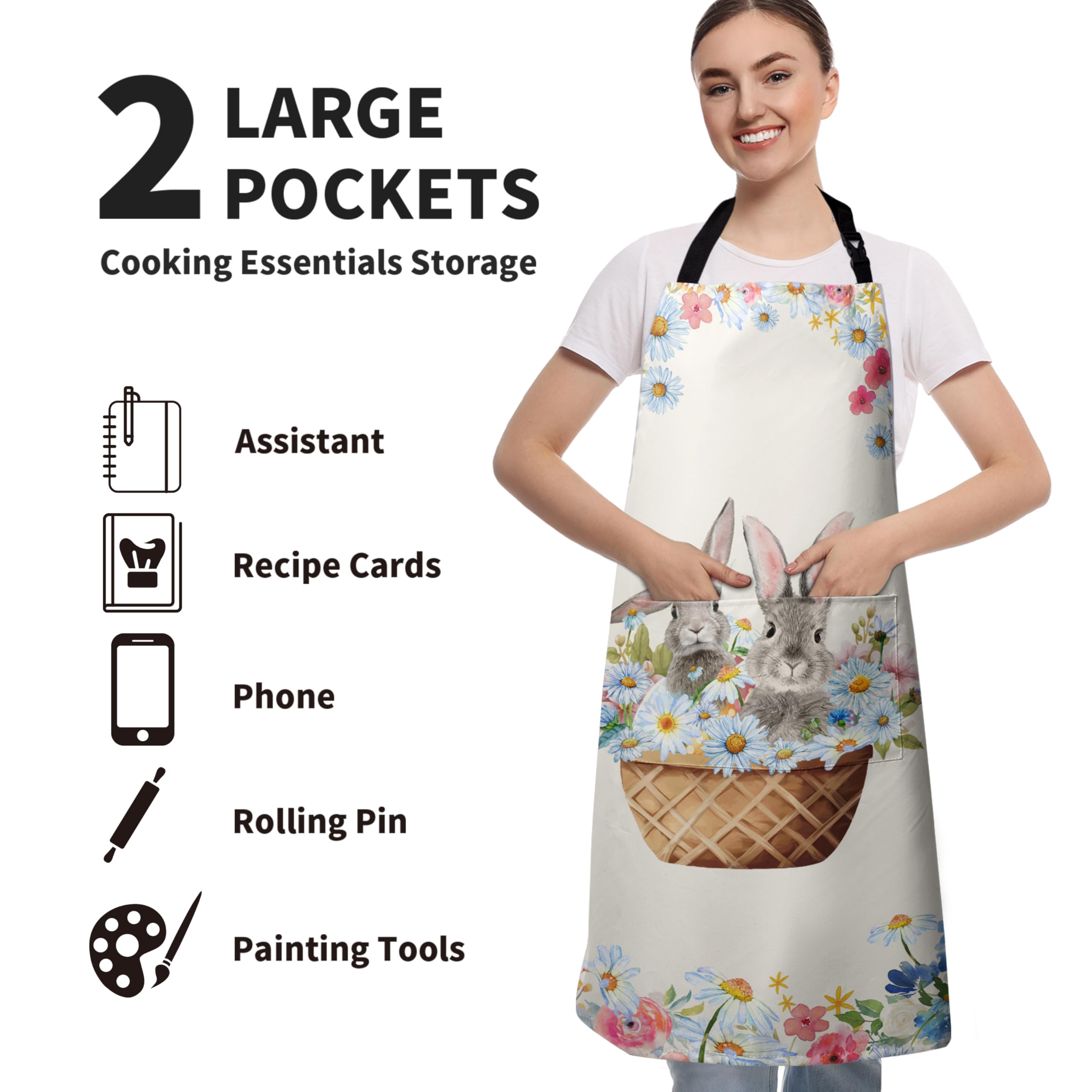 Fadcaer Waterproof Aprons Wiping Hands Bakers Apron Kitchen