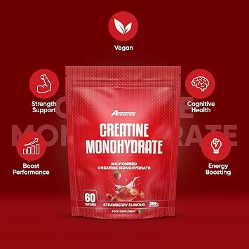Freak Athletics Creatine Monohydrate Powder 300g - Strawberry, 60 Servings