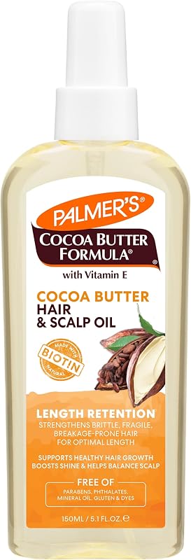 Cocoa Butter & Biotin Length Retention Hair and Scalp Oil (5.1 Oz)