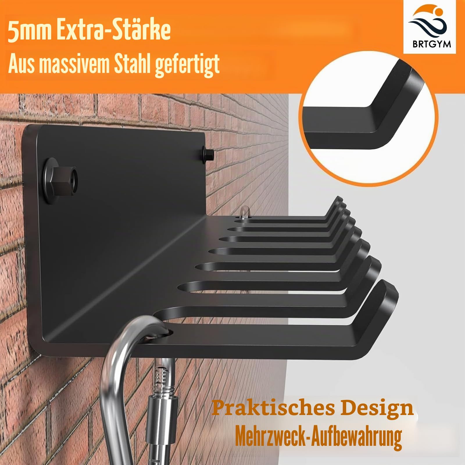 Gym Rack Organizer, Home Gym Zubehör Aufhänger, Wandhalterung Haken für olympische Langhanteln, Reihengriffe, Schläger oder Werkzeuge (E-Book Anleitung im Lieferumfang enthalten)