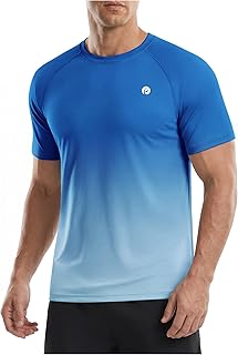 PINSPARK Workout Shirts for Men Short Sleeve UPF 50+ Quick Dry Gym T-Shirt | Cooling athletic activewear for running swimming and fitness. Lightweight breathable moisture wicking performance apparel