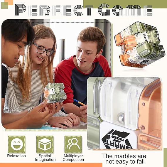 1 Sets Large Labyrinth 3D Maze Cube Puzzle Maze Game Gravity 3D Puzzle Cube Brain Teaser Ball Games for Kids Education Sensory Toys Gift for Adults (Classical,Green)
