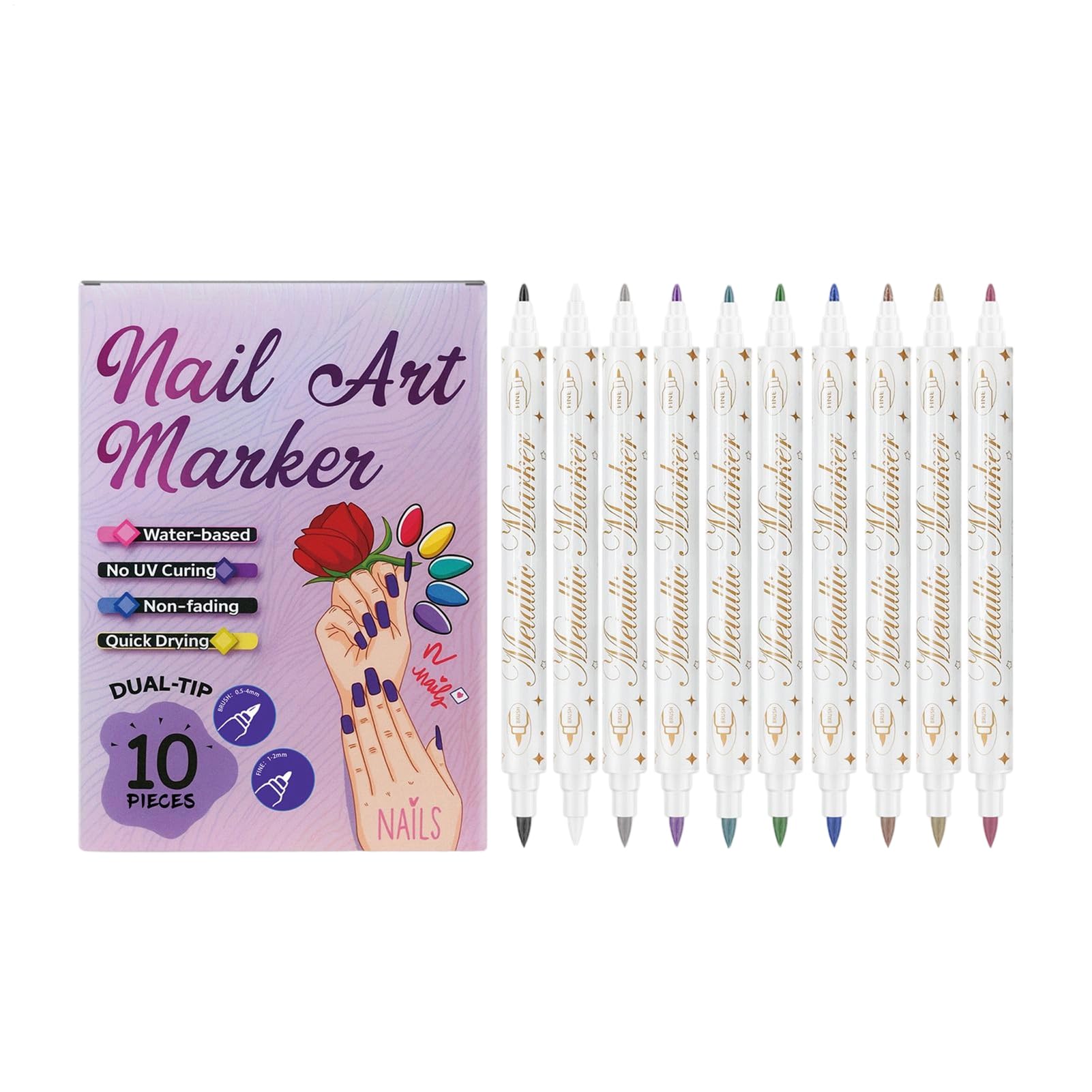 Marqueurs à ongles de haute pigmentation pour dessin précis et liner manucure