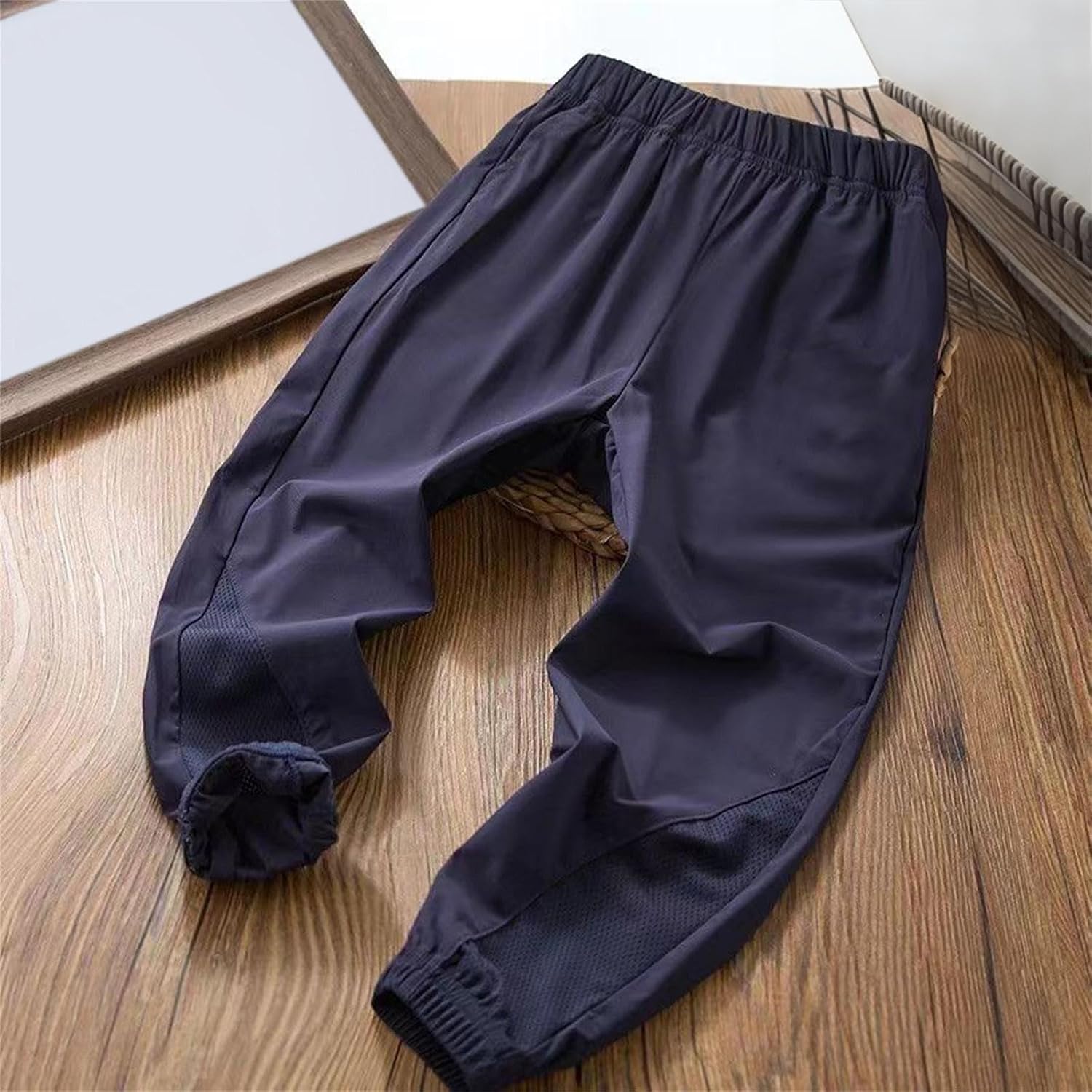 Boys Athletic Joggers Baggy Elastic High Waist Mesh Harem Sweatpants Wide Leg Hip Hop Streetwear Sweat Pants with