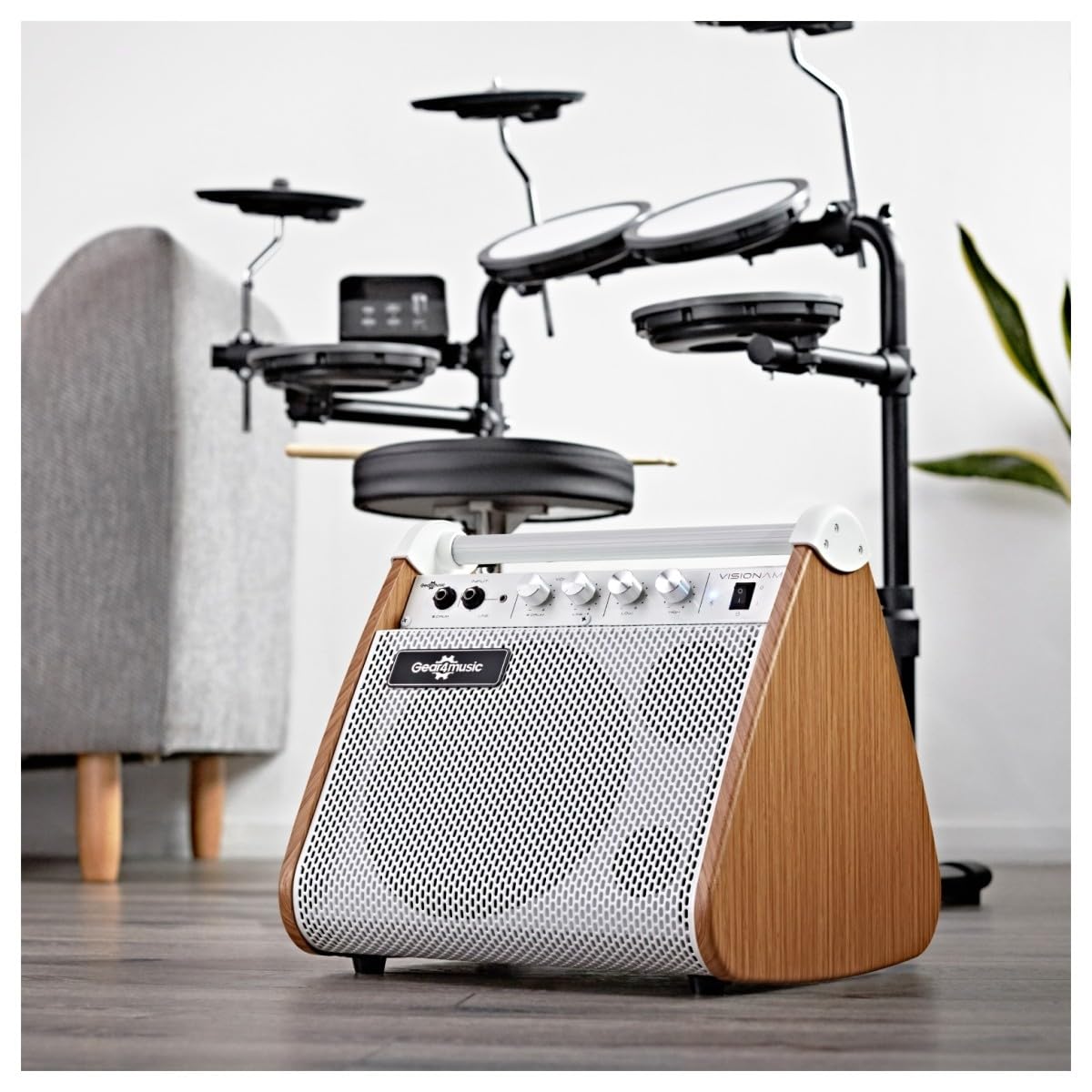 VISIONAMP Ampli pour Batterie Electronique & Clavier de Piano Numérique Portable - 50W