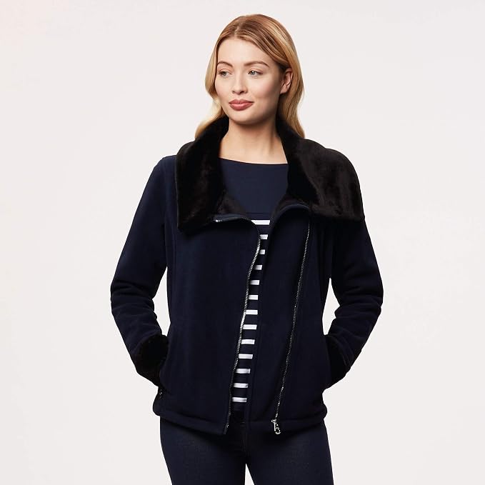 Balencia Faux Fur Collar Fleece 
